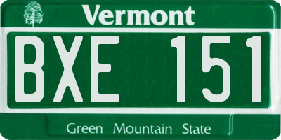 VT license plate BXE151