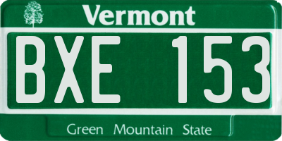 VT license plate BXE153