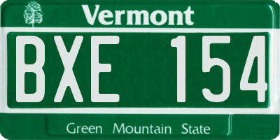 VT license plate BXE154