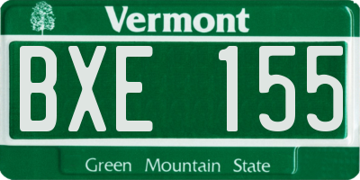VT license plate BXE155