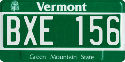 VT license plate BXE156