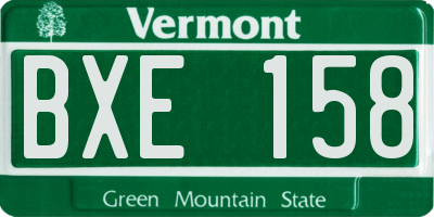 VT license plate BXE158