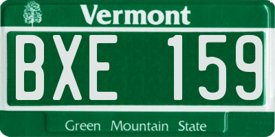 VT license plate BXE159