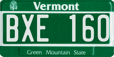 VT license plate BXE160
