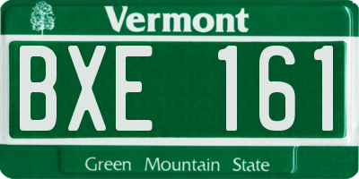 VT license plate BXE161