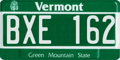 VT license plate BXE162