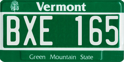VT license plate BXE165