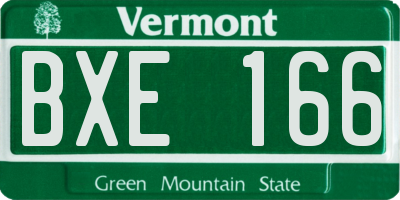 VT license plate BXE166