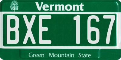 VT license plate BXE167