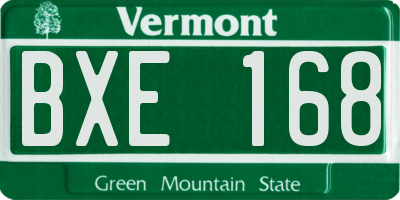 VT license plate BXE168