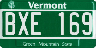 VT license plate BXE169
