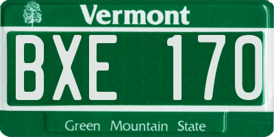 VT license plate BXE170