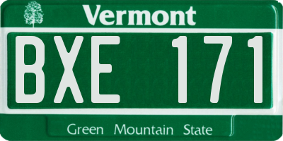 VT license plate BXE171