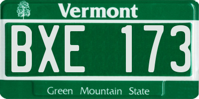 VT license plate BXE173