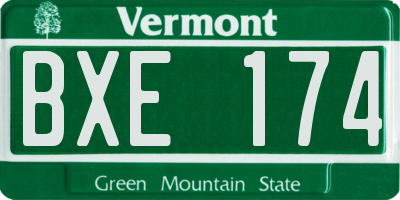VT license plate BXE174