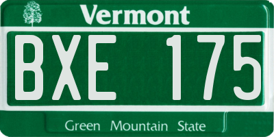 VT license plate BXE175