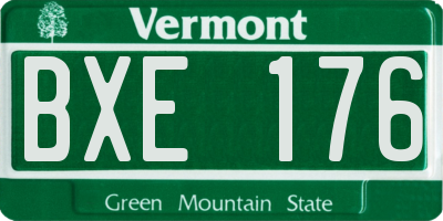 VT license plate BXE176