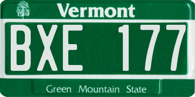 VT license plate BXE177