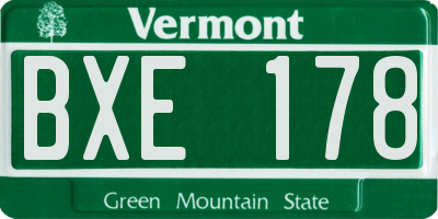 VT license plate BXE178