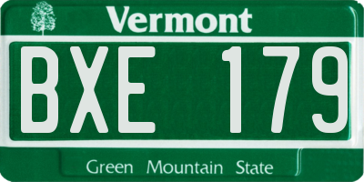 VT license plate BXE179