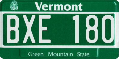 VT license plate BXE180
