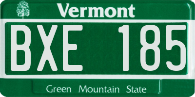 VT license plate BXE185