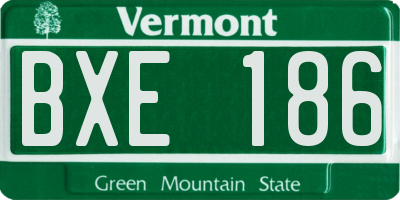 VT license plate BXE186