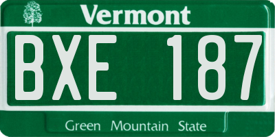 VT license plate BXE187