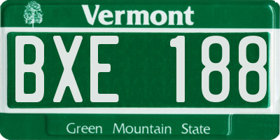 VT license plate BXE188