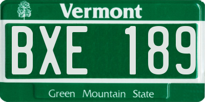 VT license plate BXE189