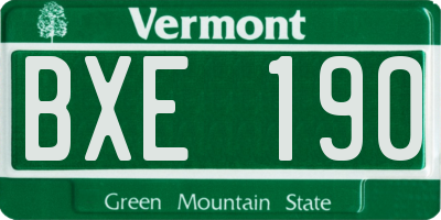 VT license plate BXE190