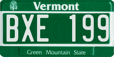 VT license plate BXE199