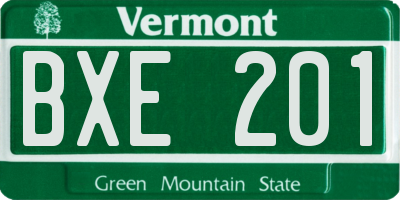 VT license plate BXE201