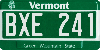 VT license plate BXE241