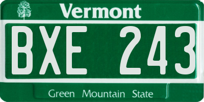 VT license plate BXE243