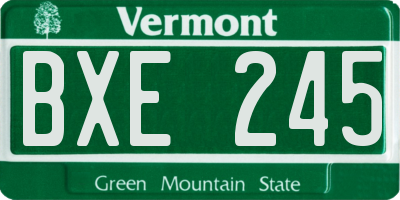 VT license plate BXE245