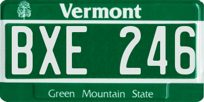 VT license plate BXE246