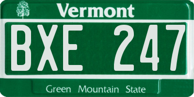 VT license plate BXE247