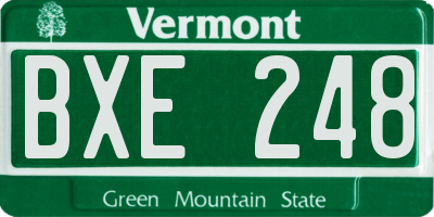 VT license plate BXE248