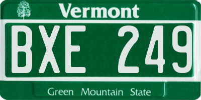 VT license plate BXE249