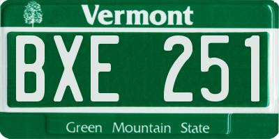 VT license plate BXE251