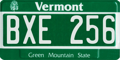 VT license plate BXE256
