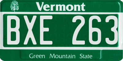 VT license plate BXE263