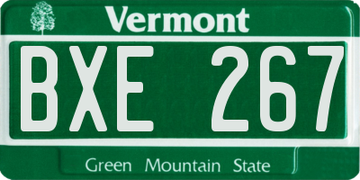 VT license plate BXE267