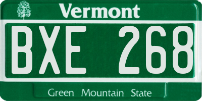VT license plate BXE268