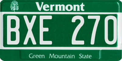 VT license plate BXE270