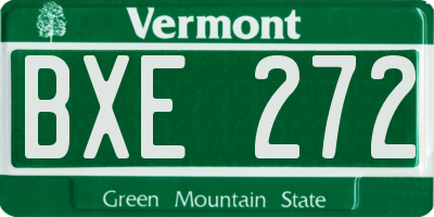 VT license plate BXE272