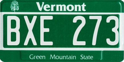 VT license plate BXE273