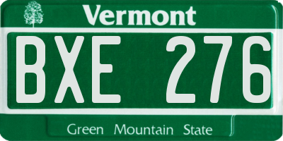 VT license plate BXE276