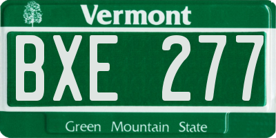 VT license plate BXE277